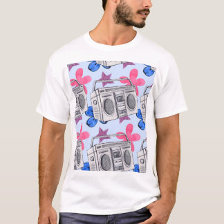 90-talet Stil: Vattenfärgen Sömlös Mönster T Shirt