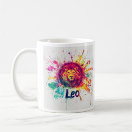 "90-talet Throwback Leo: Splatter Paint Mugg" Kaffemugg