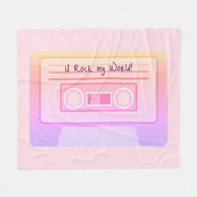 90-talets, 80-talets, Aesthetic Rosa Valentines da Fleecefilt (Framsidan (Horisontell))