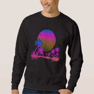 90-talets Aesthetic Sunset Handflatan Retro Lång Ärmad Tröja