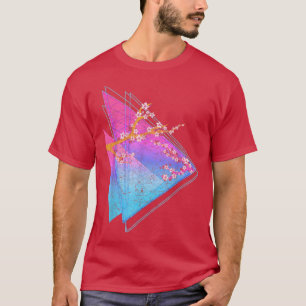 90-talets Art Sakura Flower Blommar Japan Vaporwav T Shirt