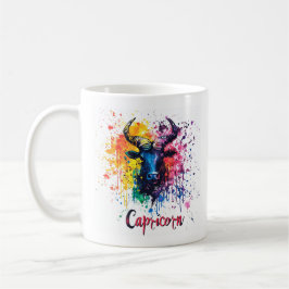 "90-talets bakåtklippt Capricorn: Splatter Paint M Kaffemugg