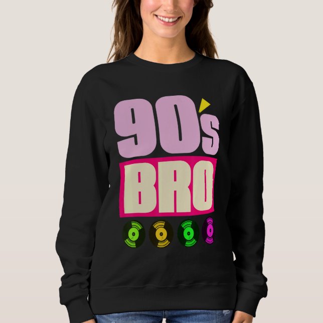 90-talets Bro 1990s Music Temaparty Vinyl Nineties T Shirt (Framsida)
