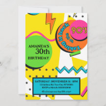 90-talets Födelsedagsfest, ljus och färgstark