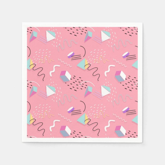 90-talets Geometrics och Squiggles Pappersservett (Framsidan)