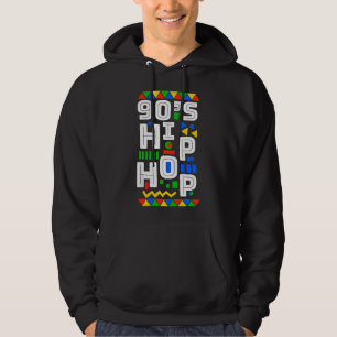 90-talets Hip Hop-vibbar retro mönster Hoodie