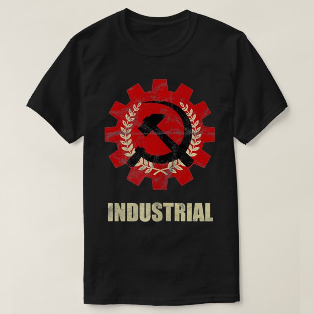 90-talets industriella Mörk Wave Sten Metall Punk  T Shirt (Design framsida)