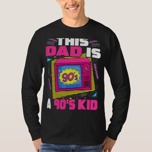 90-talets manar 90-tal Kid Pappa Aesthetic Fars da T Shirt (Framsida)