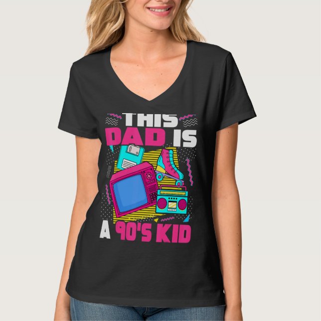 90-talets manar 90-tal Kid Pappa Aesthetic Fars da T Shirt (Framsida)