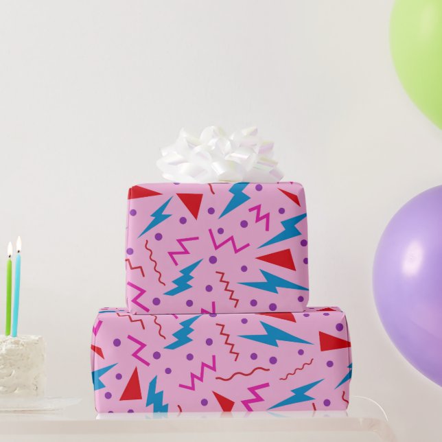 90-talets Memphis stil geometrisk Rosa Presentpapper (Festgåvor)