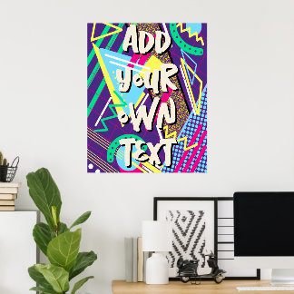 90-talets mönster, 90-talets retro Geometric Grönt Poster