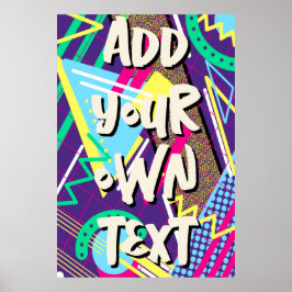 90-talets mönster, 90-talets retro Geometric Grönt Poster