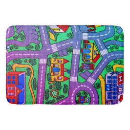 90-talets nostalgia, nostalgiskt spårvagn Car Road Badrumsmatta