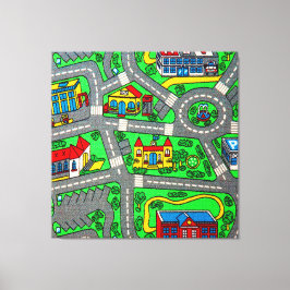 90-talets nostalgia, Track carpet Car Road nostalg Canvastryck