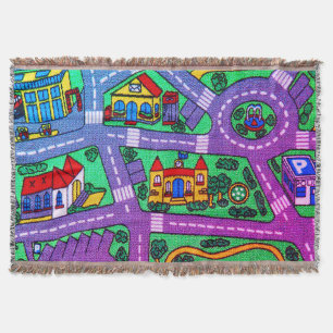90-talets nostalgia, Track carpet Car Road nostalg Filt