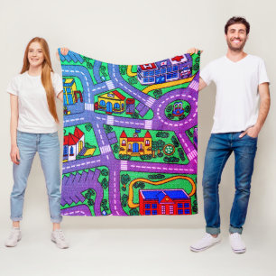 90-talets nostalgia, Track carpet Car Road nostalg Fleecefilt