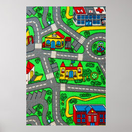 90-talets nostalgia, Track carpet Car Road nostalg Poster