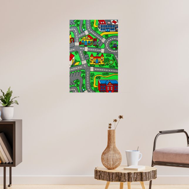 90-talets nostalgia, Track carpet Car Road nostalg Poster (Vardagsrum 3)