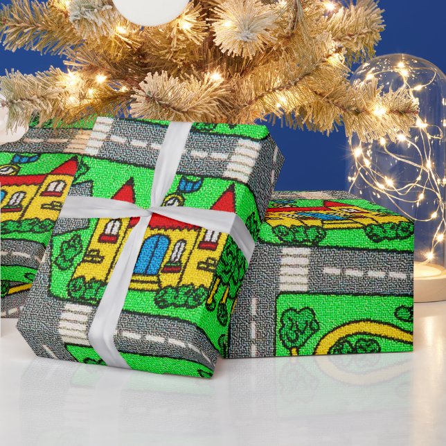 90-talets nostalgia, Track carpet Car Road nostalg Presentpapper (Helgdagar)