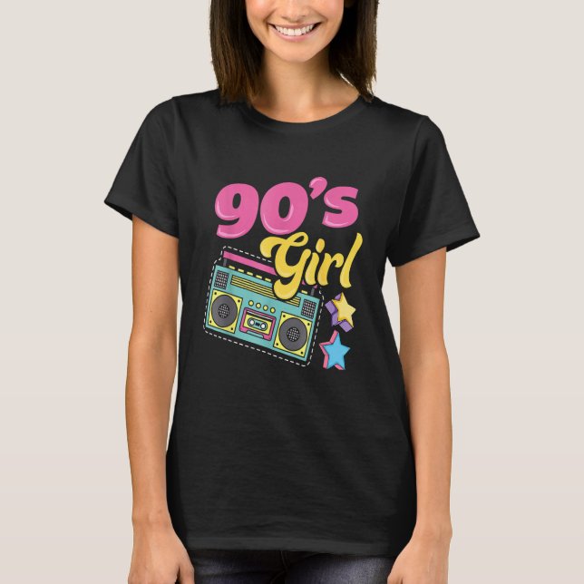 90-talets party - 90-talets flicka - party outfit  t shirt (Framsida)