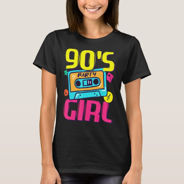 90-talets Party Girl Costume 1990's Fa T Shirt (Framsida)