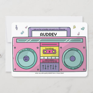 90-talets populära musiktema från Boombox på födel Inbjudningar