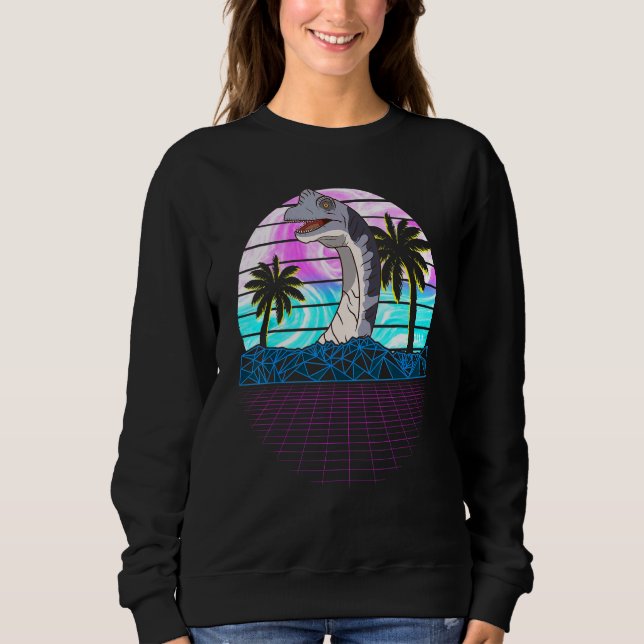 90-talets retro Brachiosaurus Vaporwave Aesthetic T Shirt (Framsida)