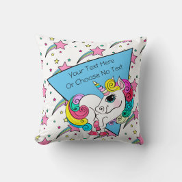90-talets retro Colorful Stars White Unicorn Kudde