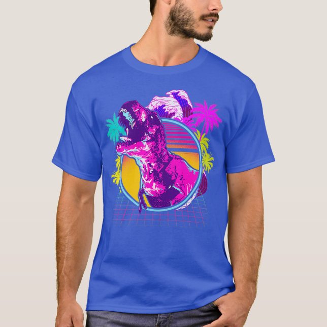 90-talets retro Dinosaur Vaporwave Aesthetic T Shirt (Framsida)