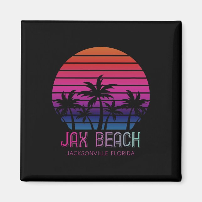 90-talets Retro Färg Jacksonville Florida Vacation Magnet (Framsidan)