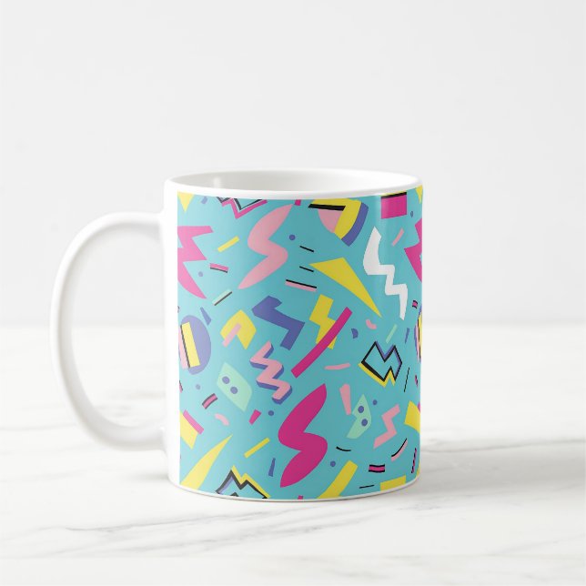 90-talets Retro Pop Art Mönster Kaffemugg (Vänster)