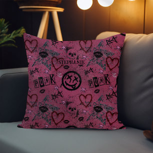 90-talets Retro Rosa Girly Punk Kudde