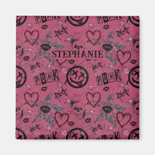 90-talets Retro Rosa Girly Punk Magnet