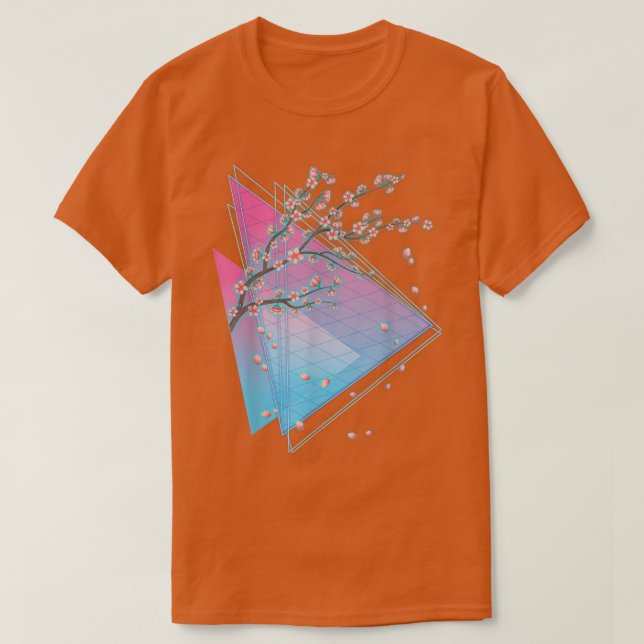 90-talets Sakura Japan Flower Japansk Vaporwave Ch T Shirt (Design framsida)