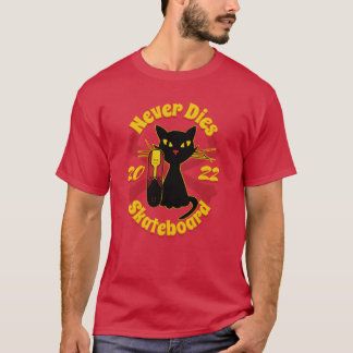 90-talets skateboardkatt skateboard dör aldrig fam t shirt