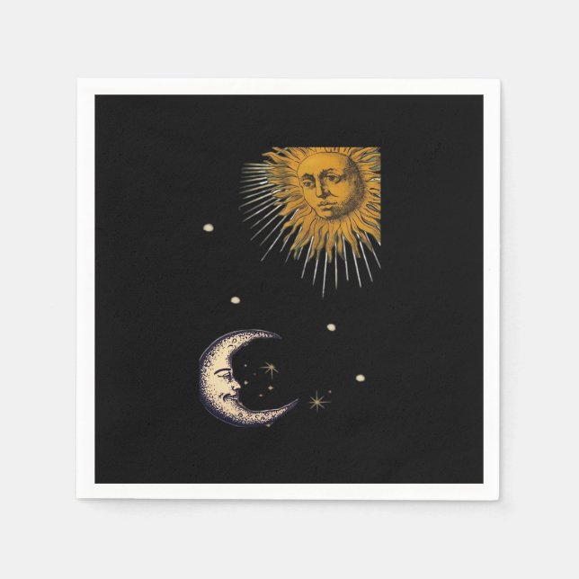 90-talets sol och Måne Whimsigoth Design Pappersservett (Framsidan)