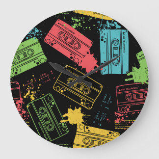 90-talets Stil Coola Grunge Cassettes Stor Klocka