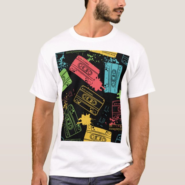 90-talets Stil Coola Grunge Cassettes T Shirt (Framsida)