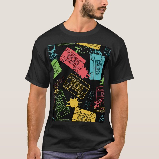 90-talets Stil Coola Grunge Cassettes T Shirt (Framsida)