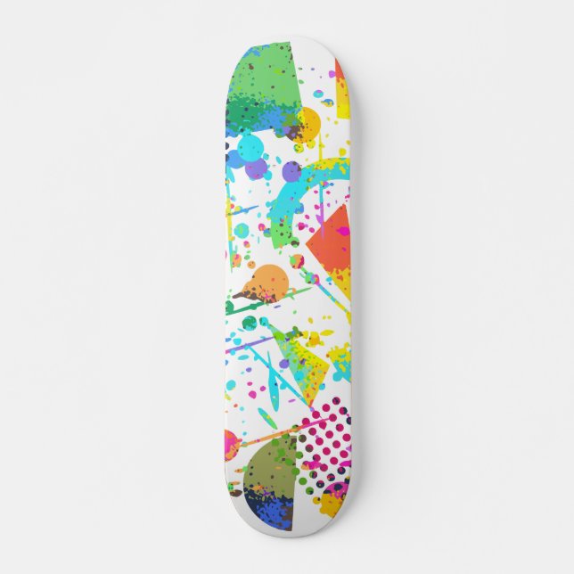 90-talets Stil-färgfull geometrisk retro Stil Grun Mini Skateboard Bräda 18,5 Cm (Framsida)