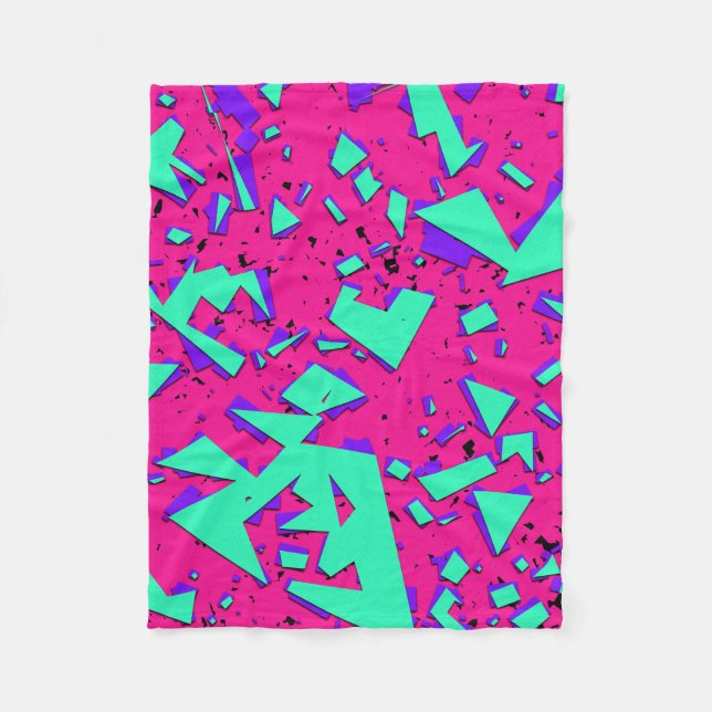 90-talkricka och abstrakt geometriskt mönster för fleecefilt (Framsidan)