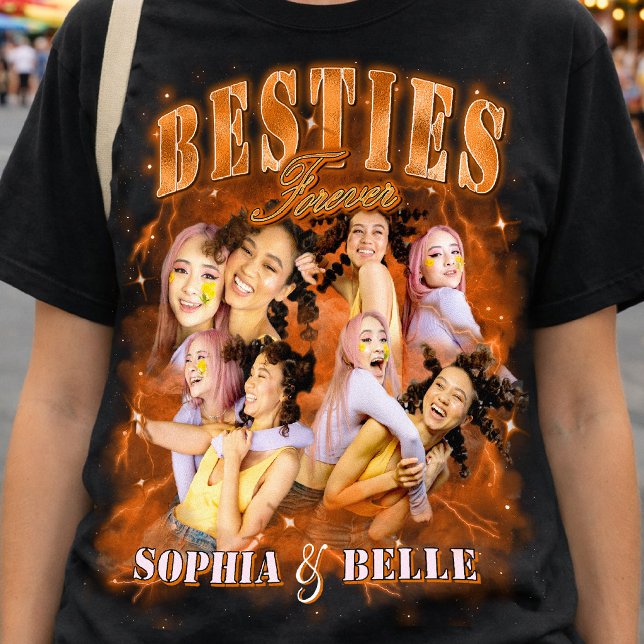 90-tals bästa vänner Foto Collage Retro Rap Bootle T Shirt (Skapare uppladdad)