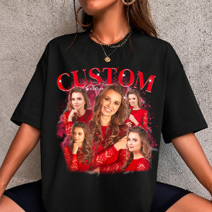 90-tals Bootleg Rap T-shirt Anpassad Foto T-shirt