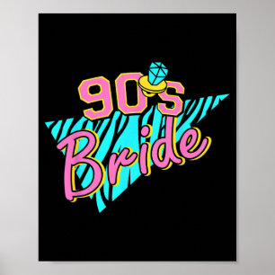 90-tals Brud Brudtärna Retro Matchande Sjungmö Hip Poster
