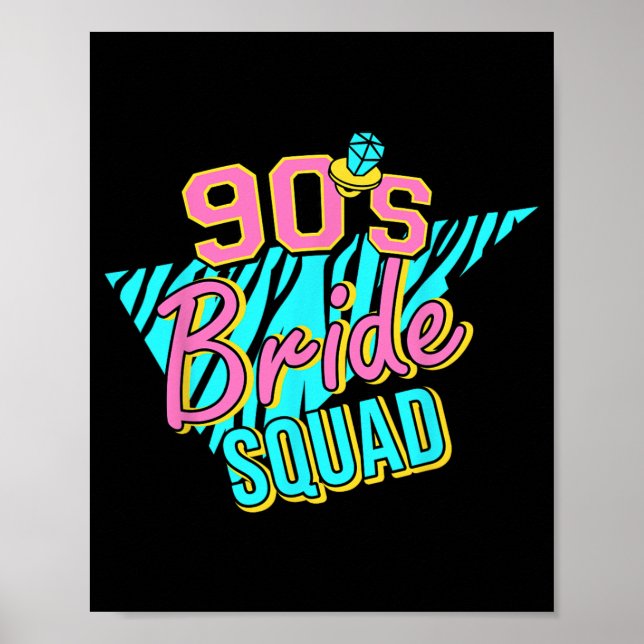 90-tals Brudklubb Brudtärna Retro Matchande Magist Poster (Framsidan)