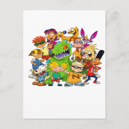 90-tals Cartoon Mash-Up T-Shirt Vykort