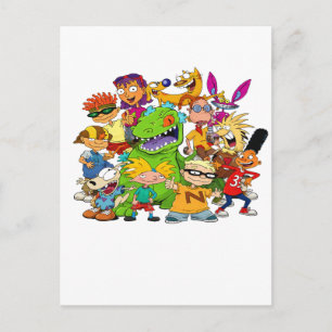 90-tals Cartoon Mash-Up T-Shirt Vykort