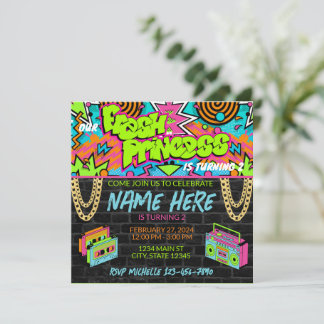 90-tals Fresh Princess Födelsedagsinbjudan Inbjudningar