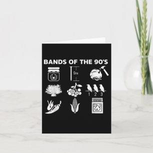 90-tals Musikband Ikoner Popkultur Roligt Retro Gr Kort
