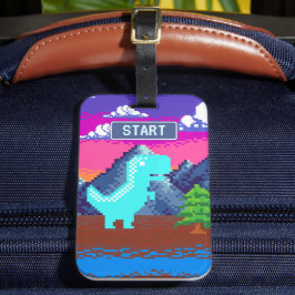 90-tals Pixel-gammal Pixelart - Dinosaur-illustrat Bagagebricka